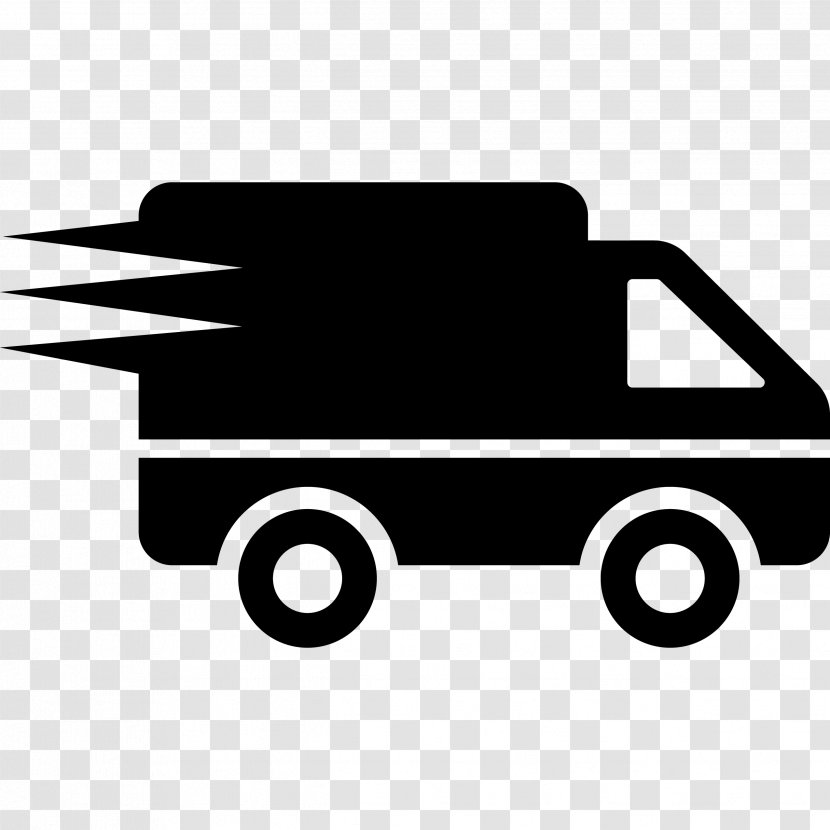 Delivery Truck Logistics Clip Art - Black And White Transparent PNG