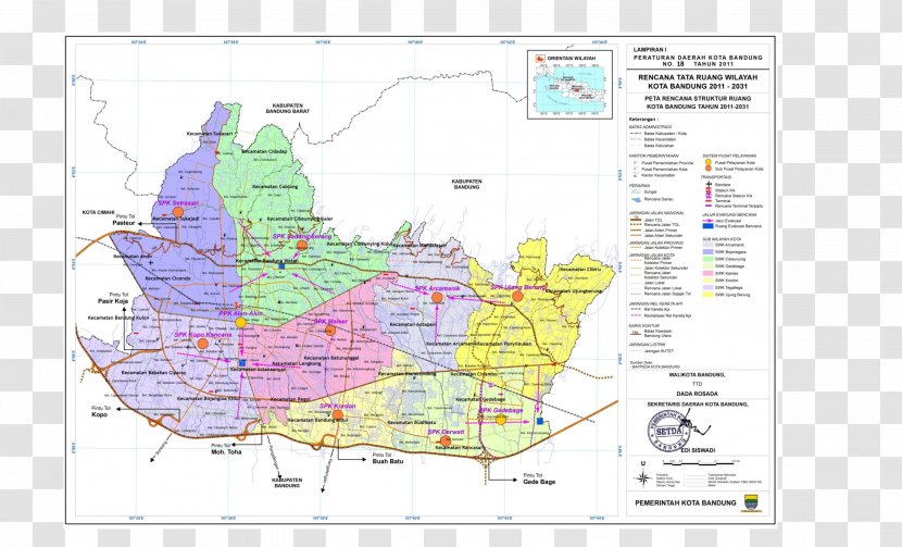 National Spatial Plan Sadang Serang Subdistrict (Indonesia) Banjaran Map - Peta Indonesia Transparent PNG