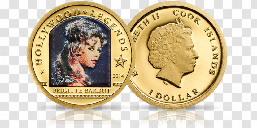Commemorative Coin Gold Legends: Brigitte Bardot Hollywood Transparent PNG