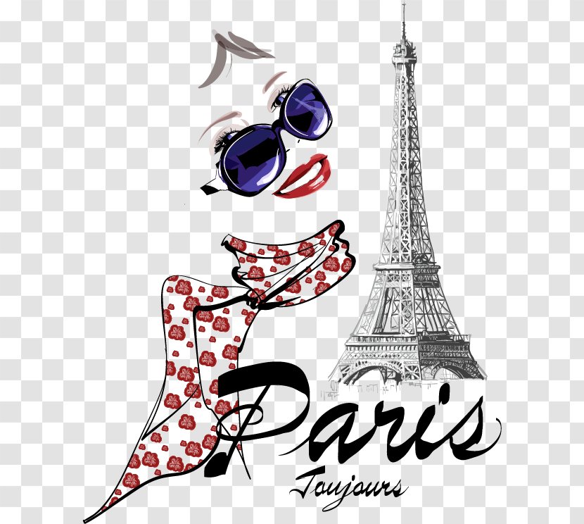 Eiffel Tower Euclidean Vector Illustration - Paris - Painted Lady Shopping In Transparent PNG