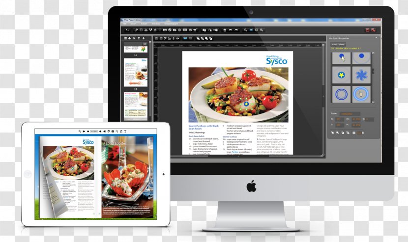 PDF Computer Software Document Book Publication - Recipe - Page Flip Transparent PNG