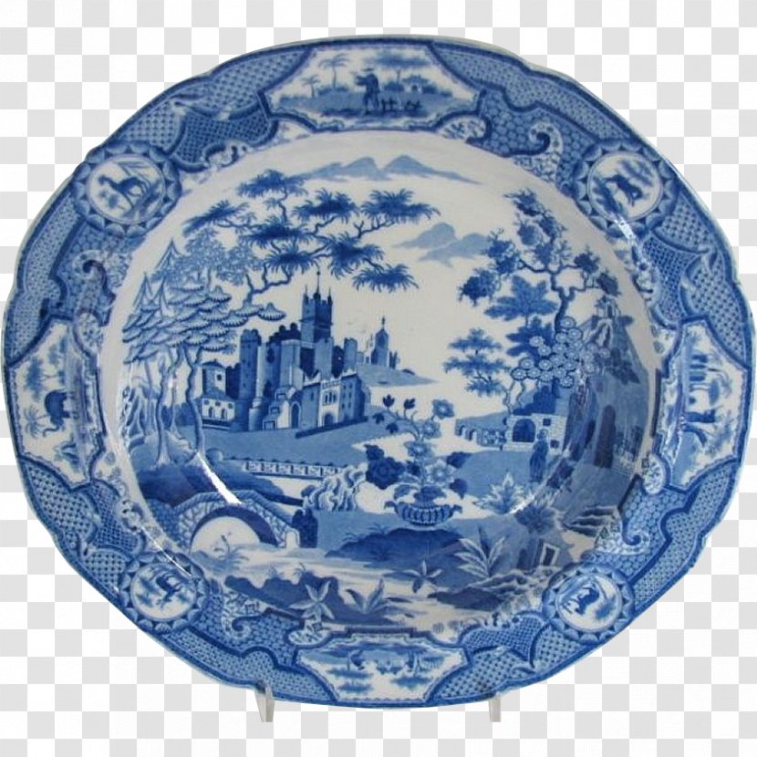 Plate Blue And White Pottery Spode Porcelain Saucer Transparent PNG