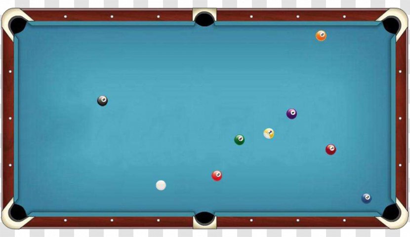 Billiard Table Pool Billiards Rack - Balls - Blue Top View Material Transparent PNG