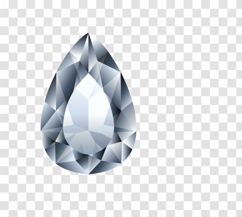 Diamond Crystal Ring Brilliant - Shape - Teardrop-shaped Design Vector Transparent PNG
