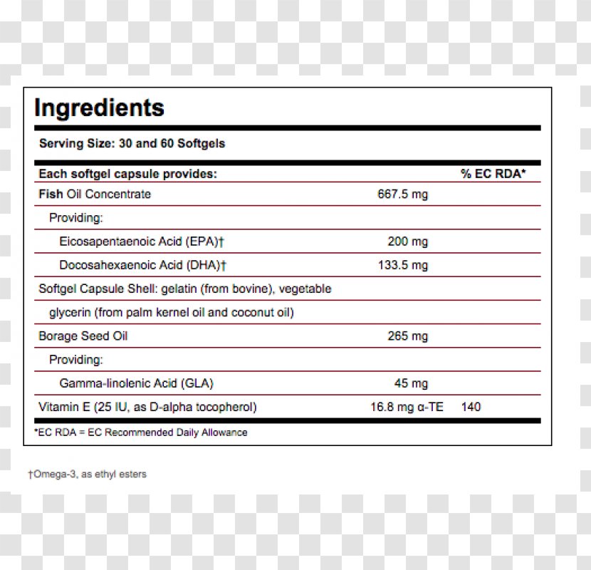 Gamma-Linolenic Acid Essential Fatty One A Day Softgel - Tree - Glaçon Transparent PNG