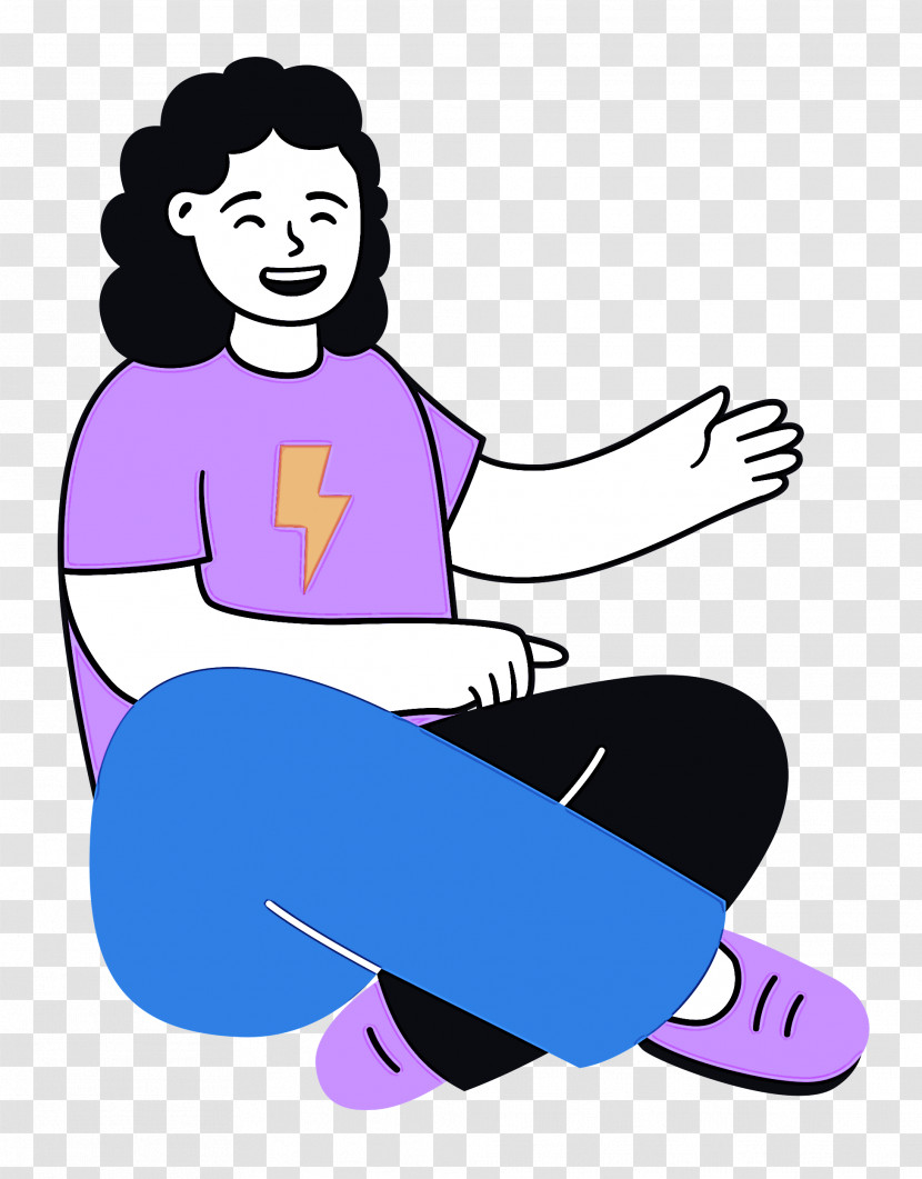 Sitting On Floor Sitting Woman Transparent PNG