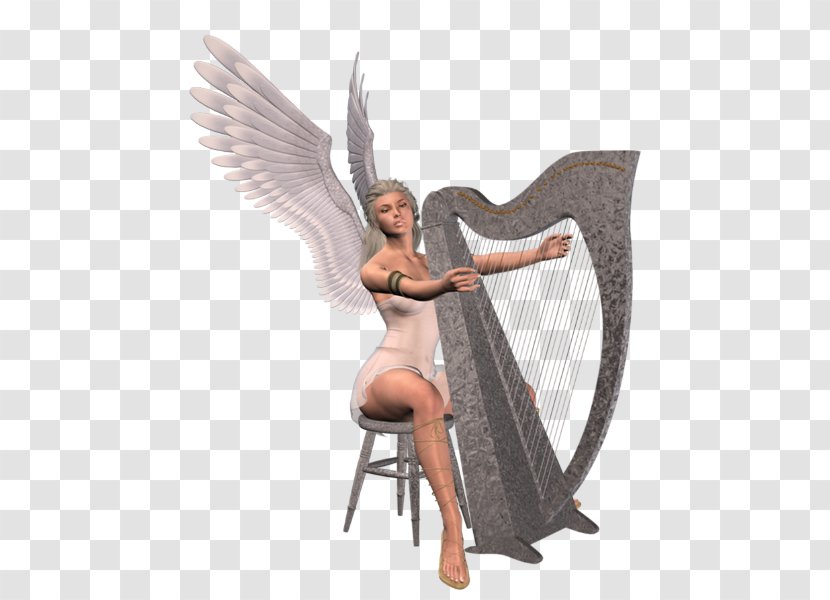 Figurine Angel M - Fictional Character - Harp Transparent PNG