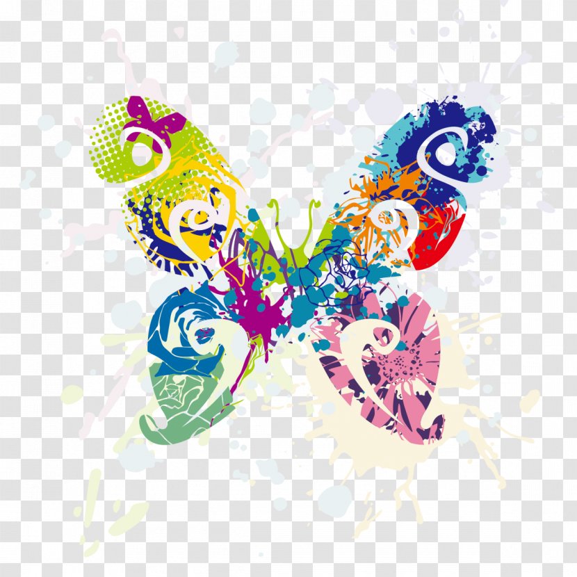 Butterfly Abstract Clip Art - Drawing Transparent PNG