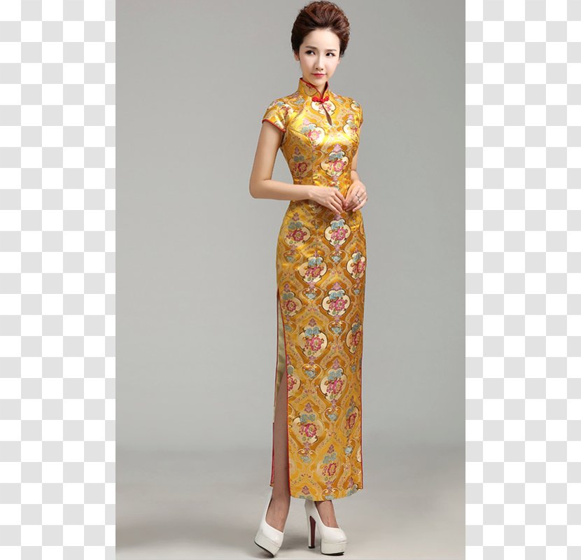 Wedding Dress Cheongsam Clothing Brocade - Chinese Transparent PNG
