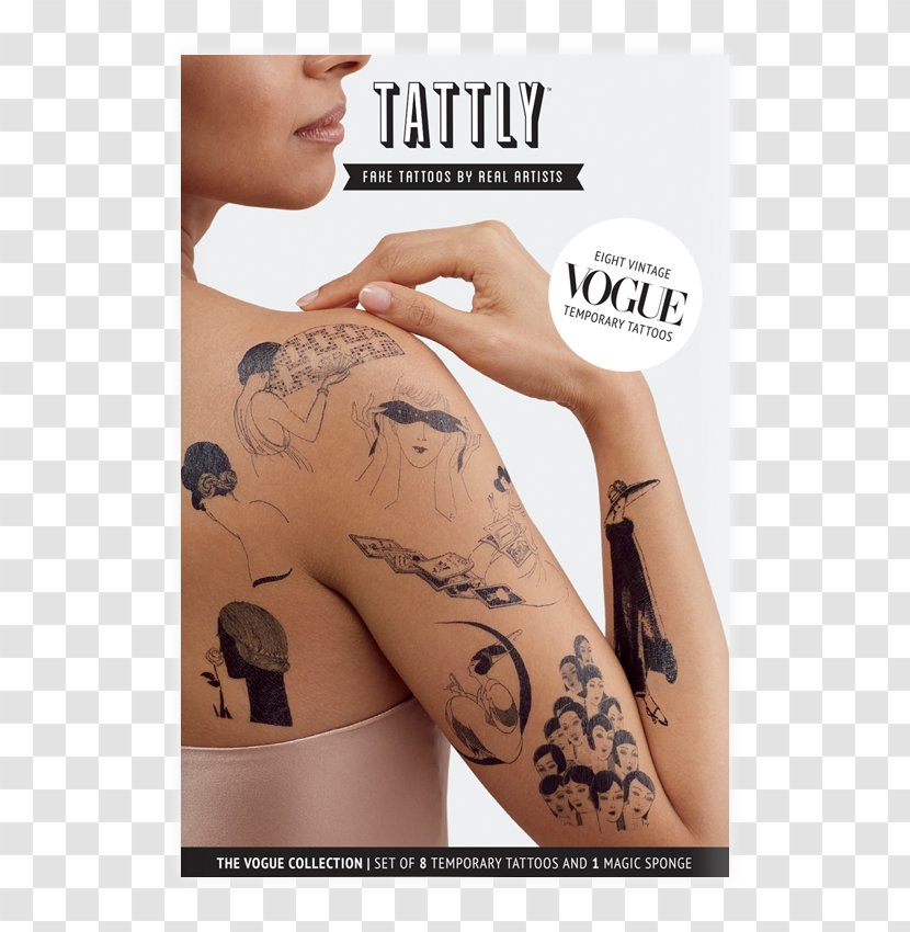 Abziehtattoo Vogue Magazine Tattly - Watercolor - Temporary Tattoos Transparent PNG
