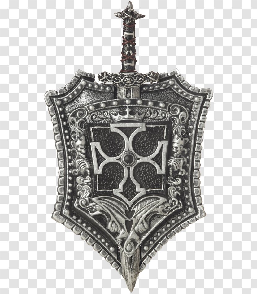 Costume Castle Sword Knight Shield - Black And White Transparent PNG