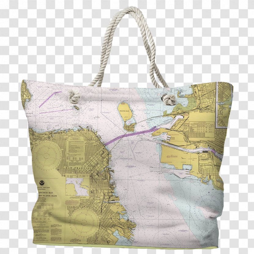Tote Bag Nautical Chart Handbag - Map Transparent PNG
