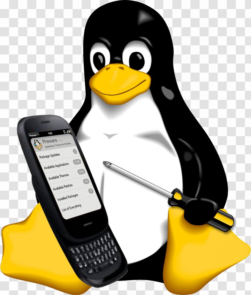 Linux Kernel Tux SUSE Distributions - Yellow - Can Modify Transparent PNG
