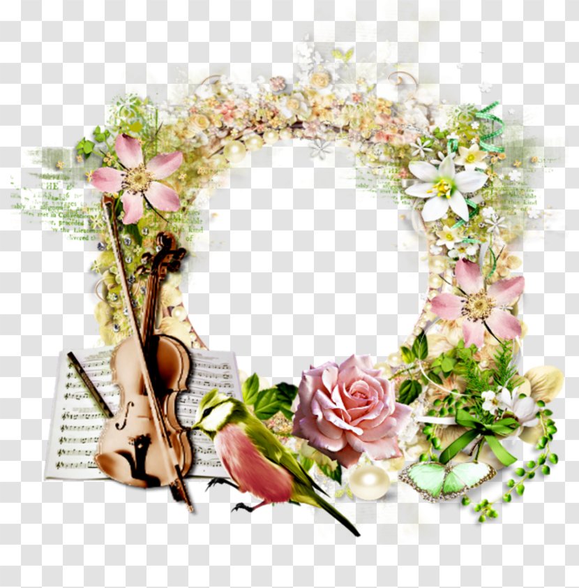 Picture Frames Floral Design Graphic Violin - Silhouette - Creative Transparent PNG