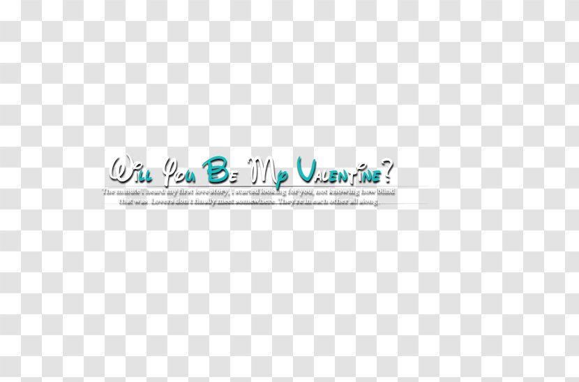 Logo Brand Font - Aqua - Velentine Transparent PNG
