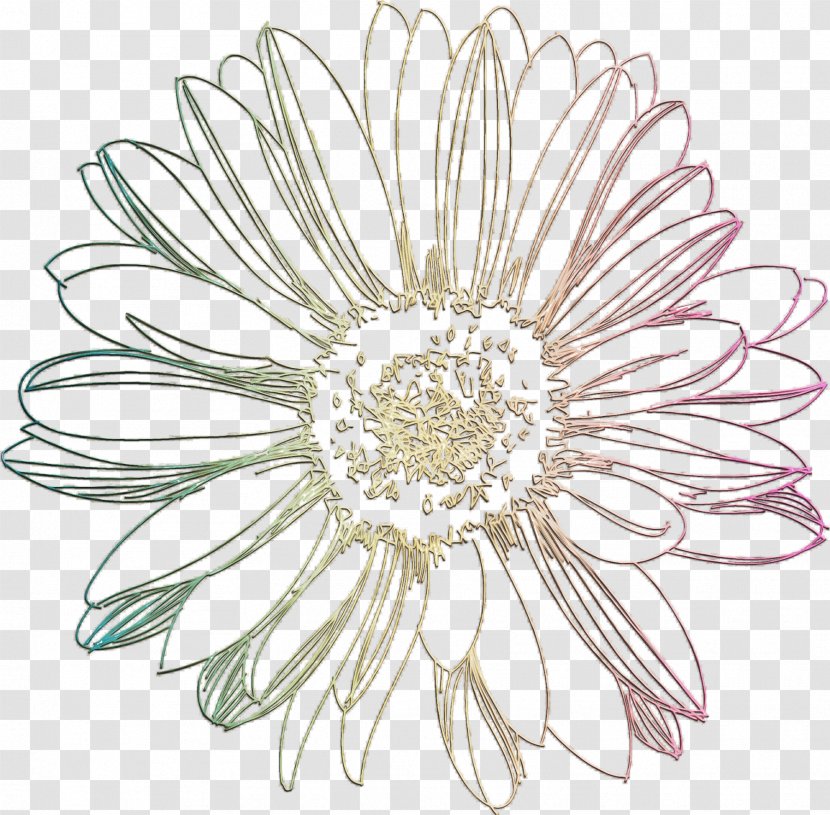 Daisy - Paint - Flowering Plant Blackandwhite Transparent PNG