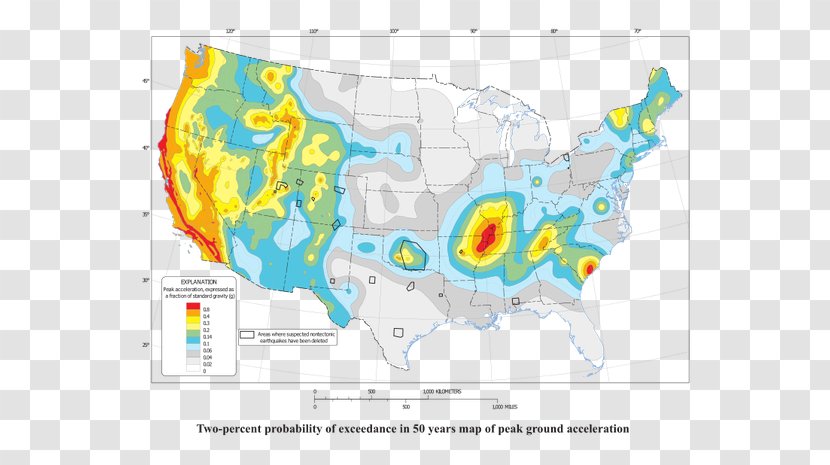 New Madrid Seismic Zone 1811–12 Earthquakes Hazard Map Transparent PNG