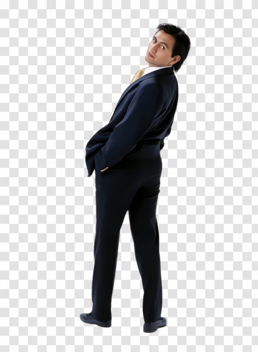 Standing Suit Formal Wear Male Businessperson - Tuxedo - Neck Gesture Transparent PNG