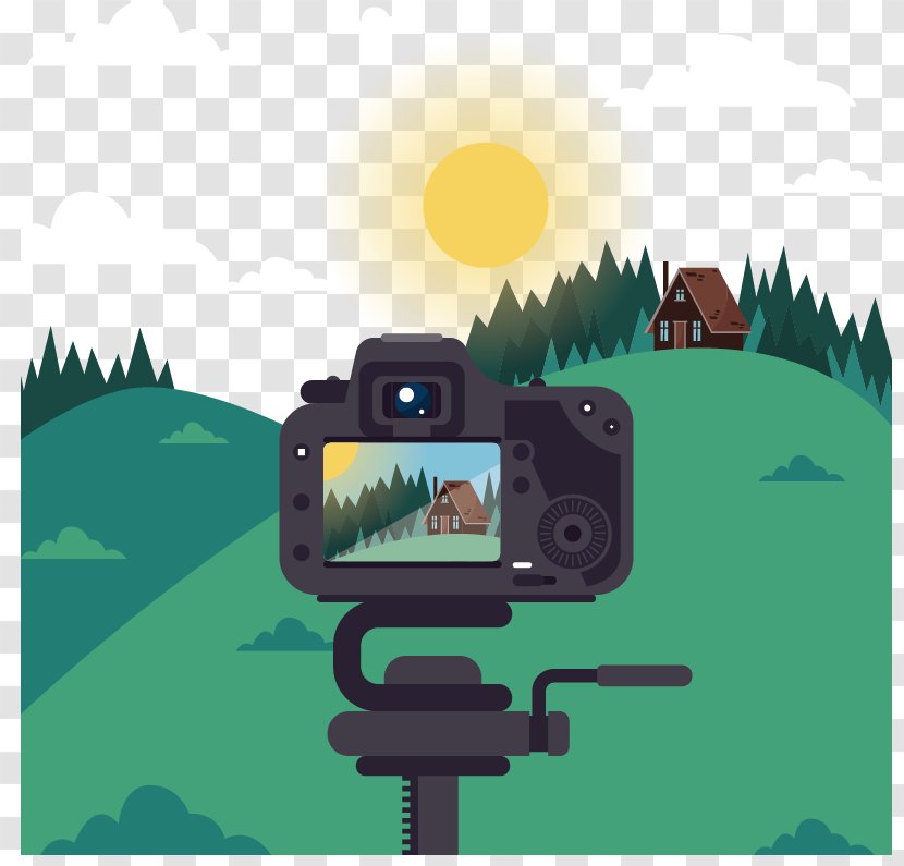 Photography Illustration - Upload - Shoot Camera Outskirts Scenery Vector Material Transparent PNG