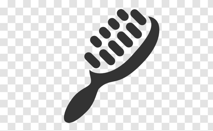 Comb Hairbrush Clip Art - Black And White - Hair Transparent PNG