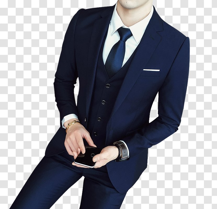 Tuxedo Suit Formal Wear Costume Trois Pièces Traje De Novio - Blue Transparent PNG