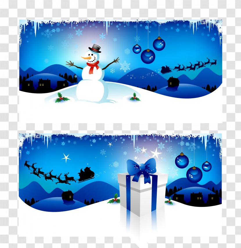 Santa Claus Christmas Banner Illustration - Royaltyfree - Vector Greeting Card Snow Transparent PNG