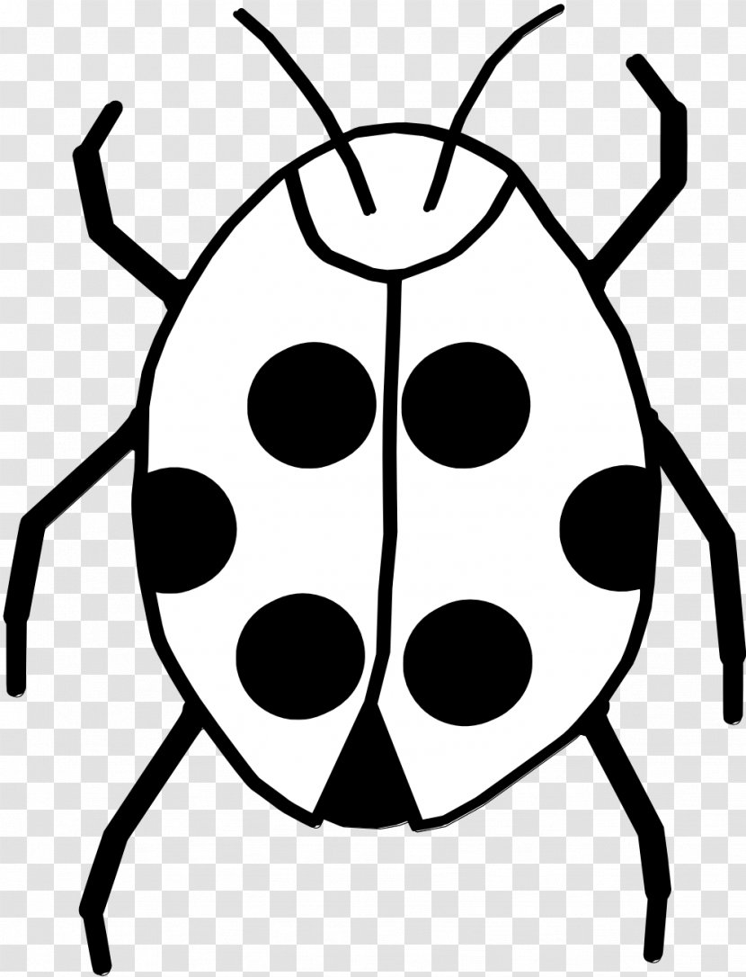 Black And White Insect Ladybird Clip Art - Blog - Flower Clipart Transparent PNG