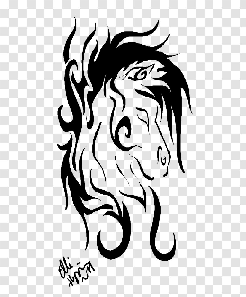 Horse Tattoo Visual Arts Clip Art - Monochrome Photography - Tattoos Pictures Transparent PNG