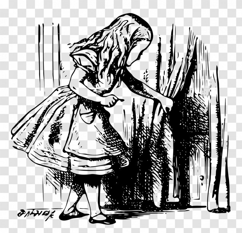 Alice's Adventures In Wonderland White Rabbit Queen Of Hearts The Mad Hatter Through Looking-Glass, And What Alice Found There - Monochrome Photography Transparent PNG