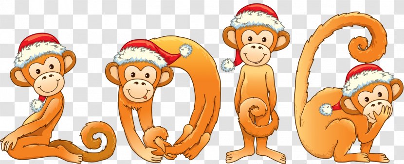 Monkey Chinese New Year Clip Art - Stock Photography - Chimpanzee Transparent PNG