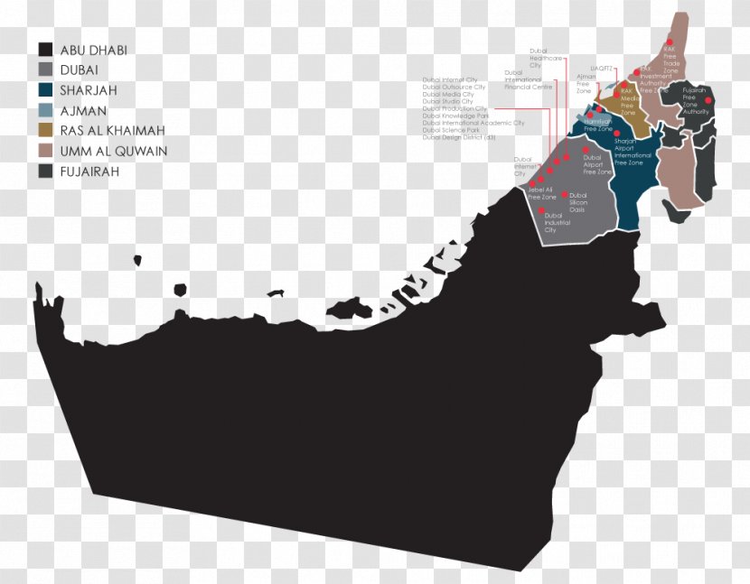 Abu Dhabi Dubai Map - Vector Transparent PNG