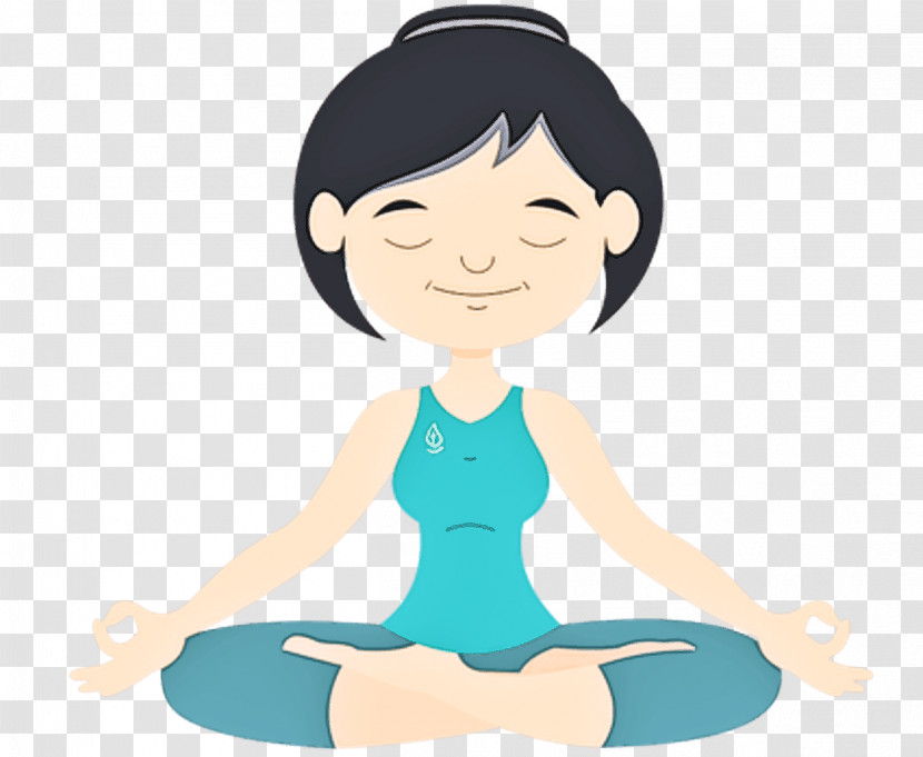 Physical Fitness Cartoon Yoga Meditation Sitting Transparent PNG