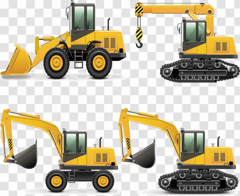 Heavy Equipment Architectural Engineering Machine Bulldozer - Forklift Truck - Cranes Bulldozers Digging Transparent PNG