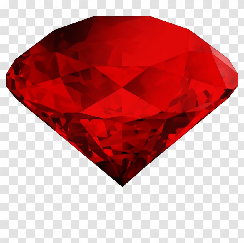 Red Gemstone Ruby Maroon Diamond - Watercolor - Petal Crystal Transparent PNG