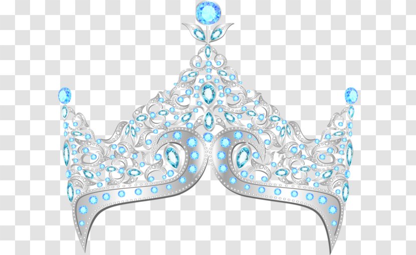 Elsa Crown Diamond Tiara Clip Art - Blue - Luxury Gem Hollow Transparent PNG