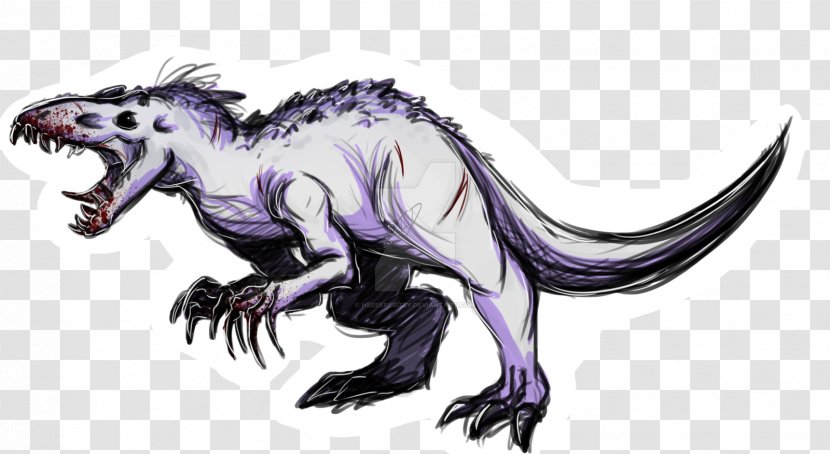 Tyrannosaurus Indominus Rex Velociraptor Drawing Fan Art - Tail Transparent PNG