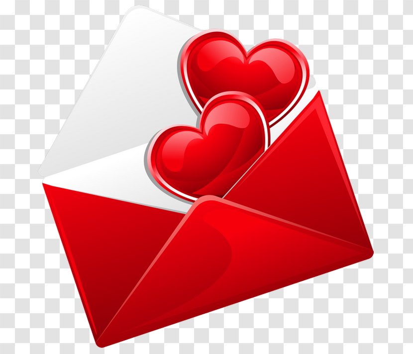 Love Letter Clip Art - Valentine S Day - Transparent Red With Hearts Picture Transparent PNG