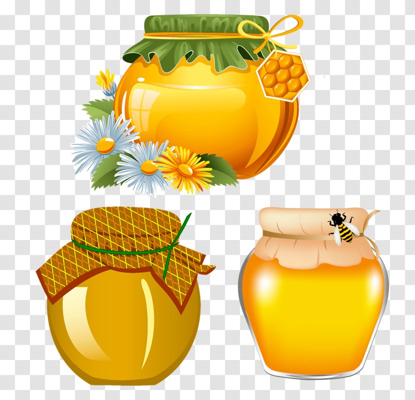 Bee Jar Honeycomb Bottle - Glass Transparent PNG