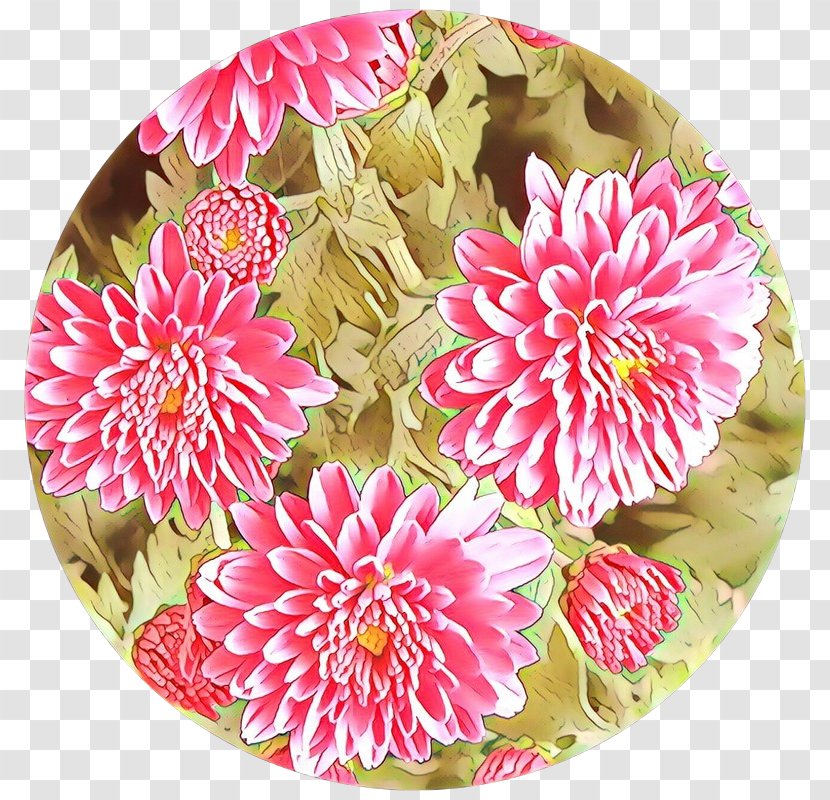 Pink Plate Flower Dishware Tableware - Zinnia Petal Transparent PNG