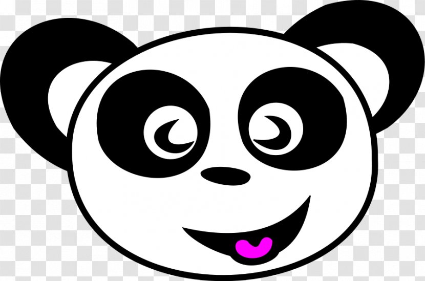 Giant Panda Bear Smiley Clip Art - Black And White - Couple Happy Cliparts Transparent PNG