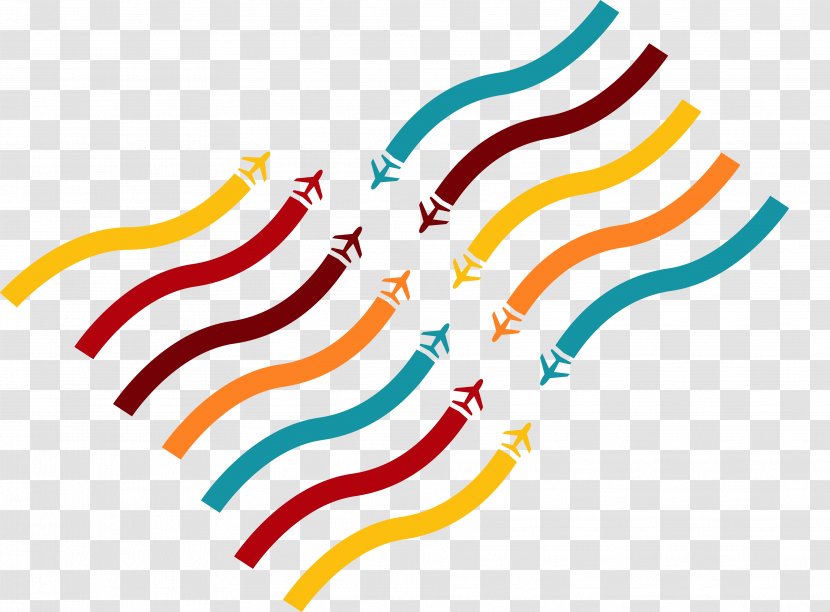 Airplane Curve Illustration - Logo - Vector Cartoon Travel Path Transparent PNG