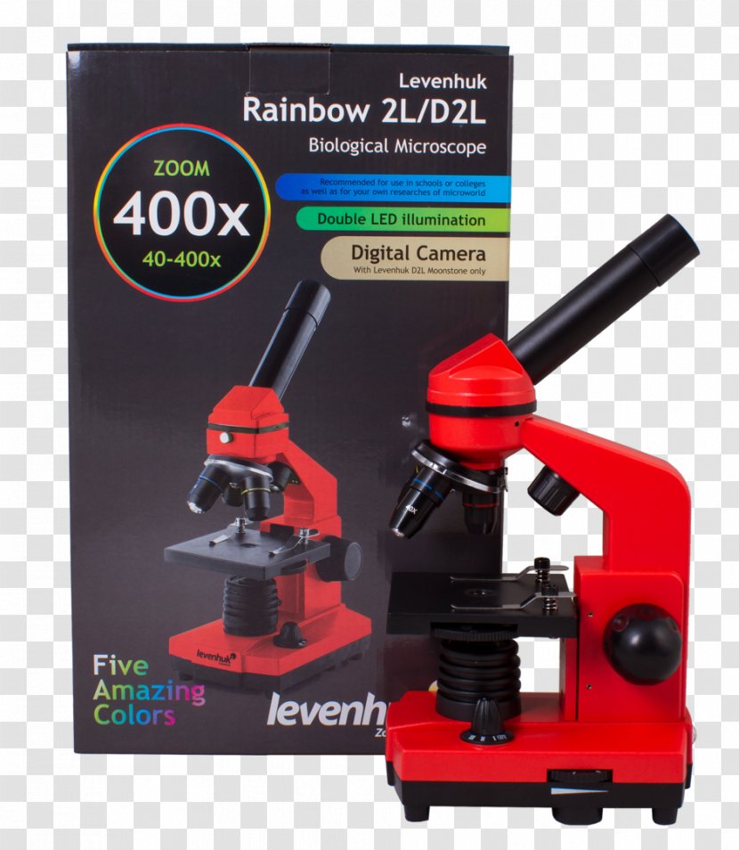 Levenhuk Rainbow 2L Orange Microscope - Mikroskop 69089 Микроскоп AzureЛазурь AzureBlue 69087Microscope Transparent PNG