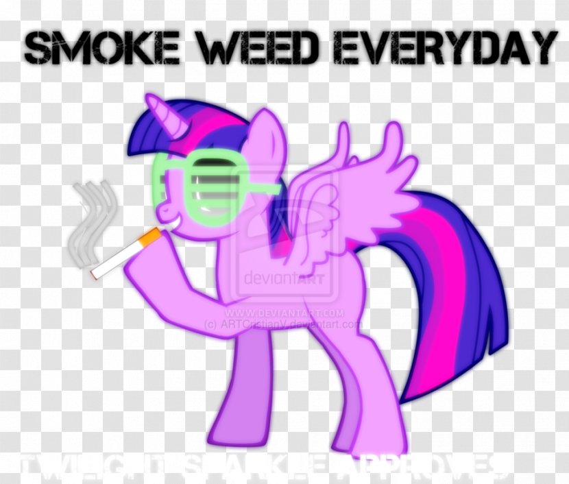 Pony Twilight Sparkle Cannabis Smoking - Silhouette Transparent PNG