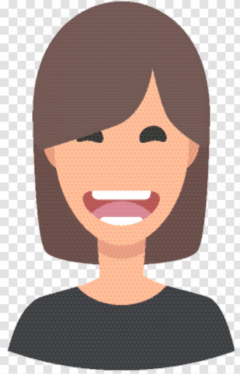 Hair Cartoon - Smile - Brown Transparent PNG