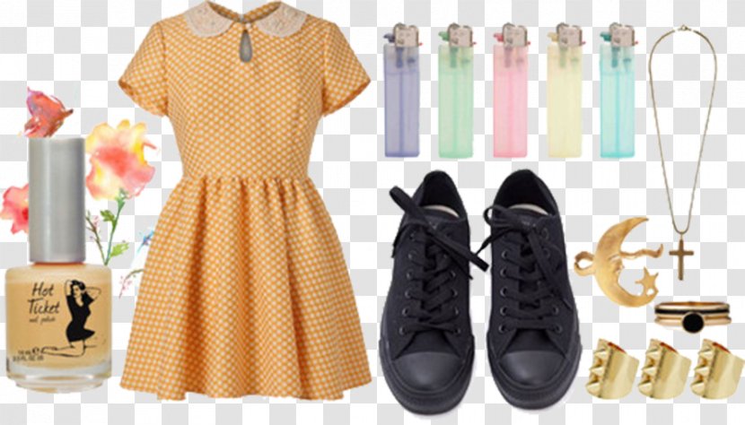 Fashion Dress Collar Shoe - Houndstooth - Beige Doll Transparent PNG