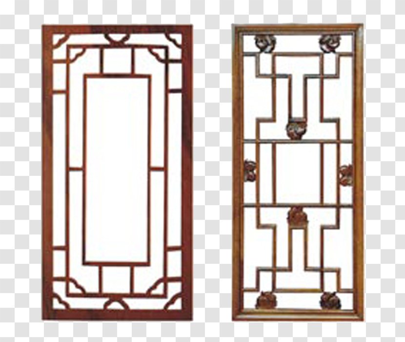 Window Stained Glass Wood Carving Sculpture - Structure - Traditional Chinese Grillwork Doors Transparent PNG