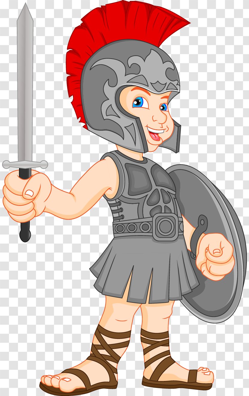 Roman Army Cartoon Centurion Clip Art - Tree - Cute Warrior Image Of The Vector Material Transparent PNG