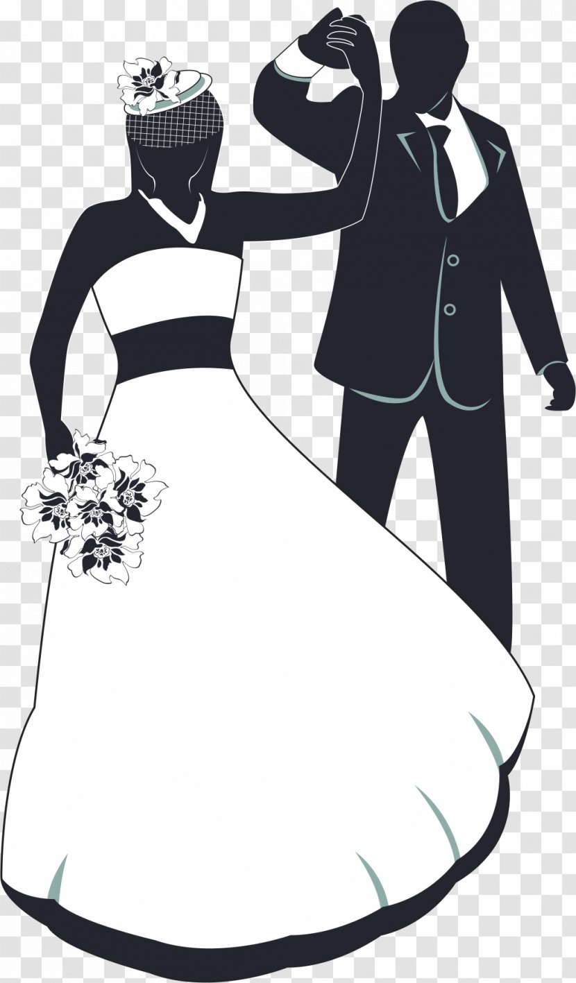 Wedding Invitation Clip Art - Tree - The Bride And Groom Dancing Transparent PNG
