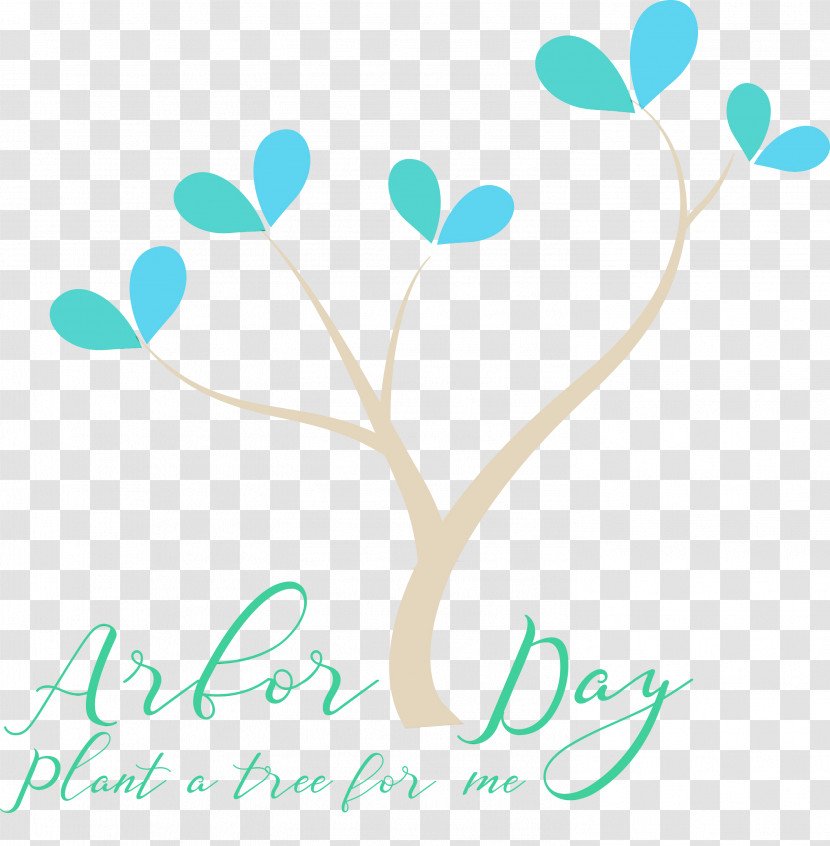 Turquoise Font Branch Heart Transparent PNG