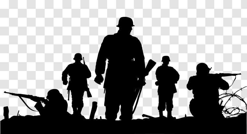 Soldier Silhouette War - Monochrome Photography Transparent PNG